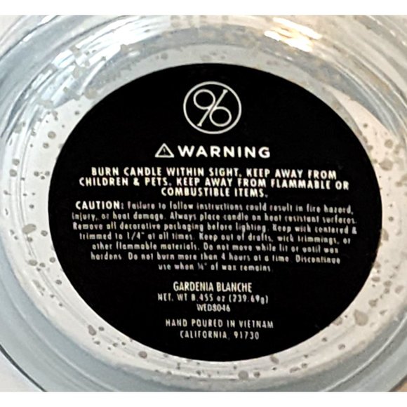 DW Ninety Six "Meant To Be" White Gardenia Scent 8.455 oz Jar Wedding Candle NEW - Picture 2 of 5